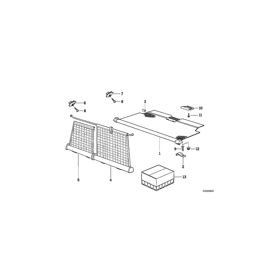 Genuine BMW 51478133501 E34 Hook Front Left SILBERGRAU (Inc. 525ix, 525i & 520i)