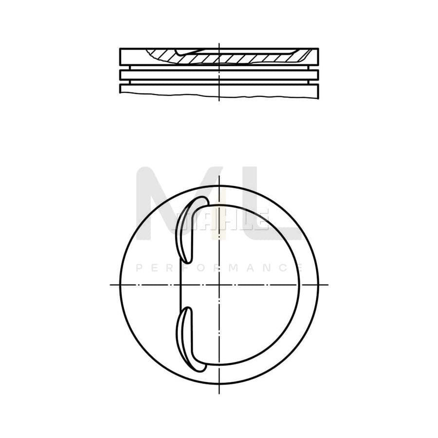 MAHLE ORIGINAL 008 76 01 Piston 80,9 mm, without cooling duct | Performance Parts DirectCar Parts