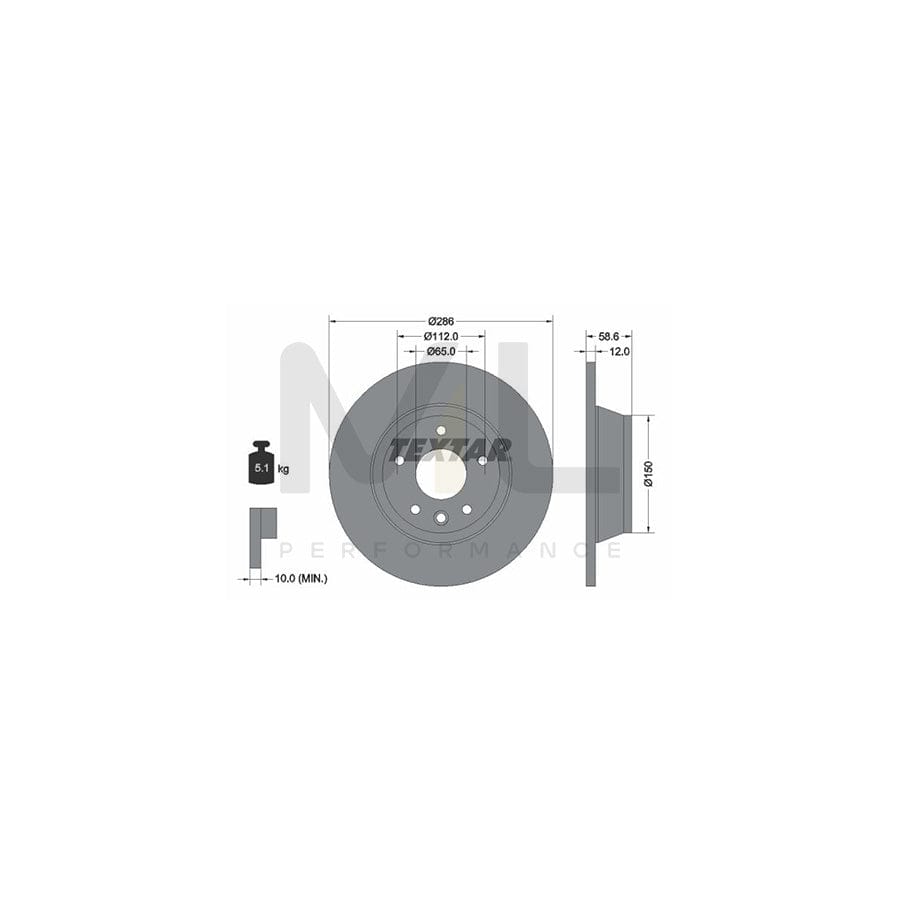 TEXTAR PRO 92159403 Brake Disc for AUDI TT Solid, Coated, without wheel hub, without wheel studs | Performance Parts Direct Car Parts