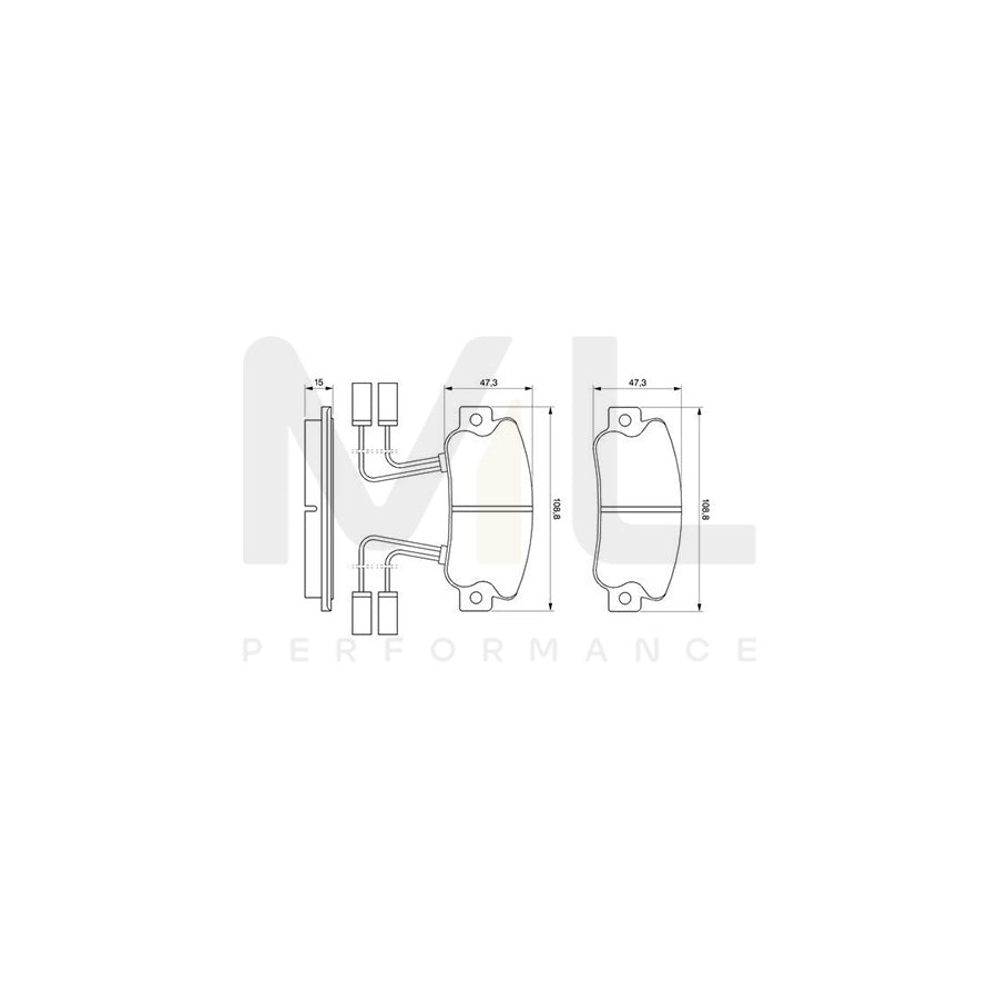 Bosch 0986491330 Brake Pad Set BP781 | Performance Parts Direct Car Parts