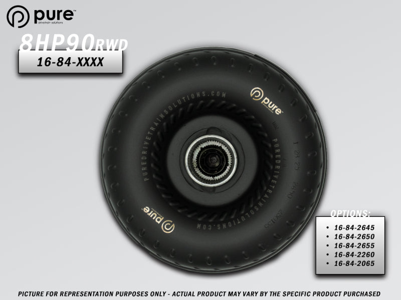 Pure Drivetrain Solutions Pure Drivetrain 8HP90 High Performance Billet Race Torque Converter - 26/50 Stator - RWD