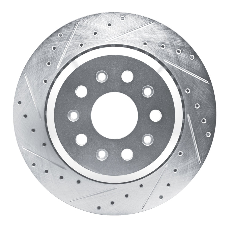 R1 Concepts R1 20-25 Jeep Wrangler Rear Left Drilled & Slotted Silver Brake Rotor