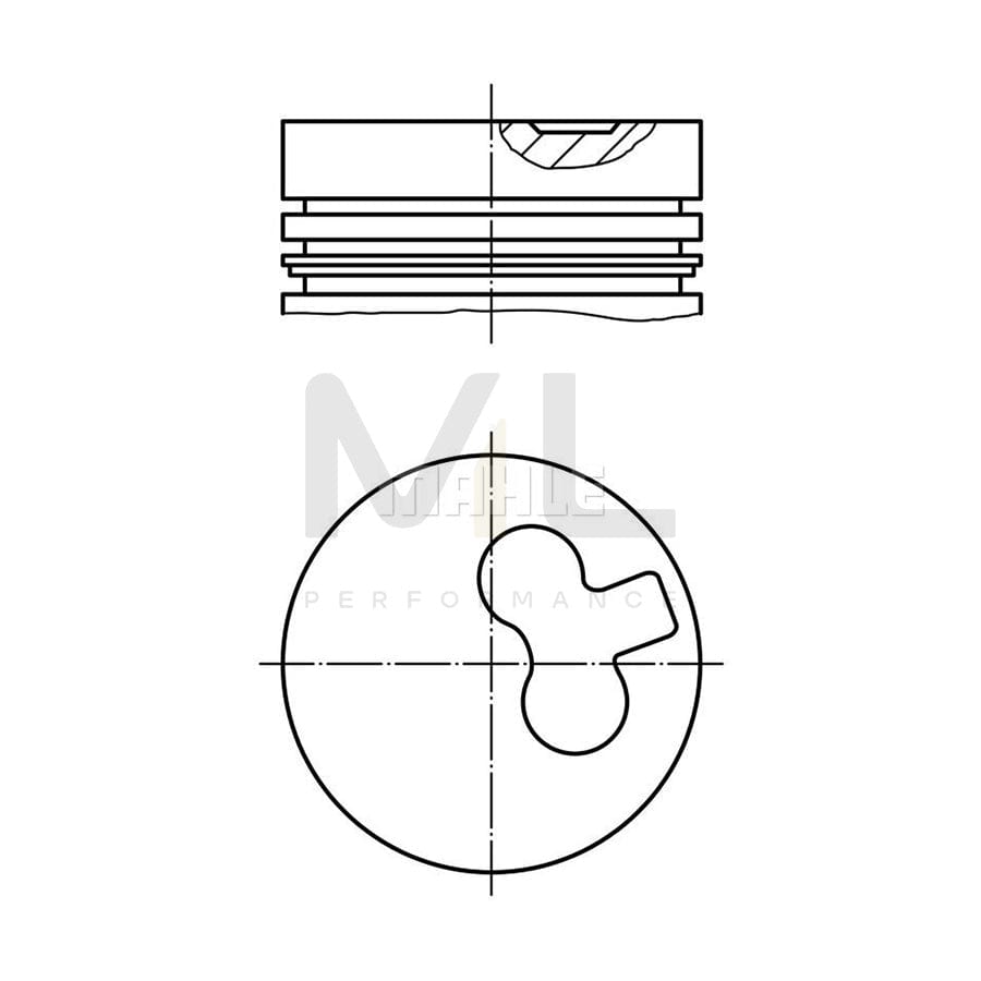 MAHLE ORIGINAL 081 69 00 Piston 80,0 mm, with piston ring carrier, without cooling duct | Performance Parts DirectCar Parts
