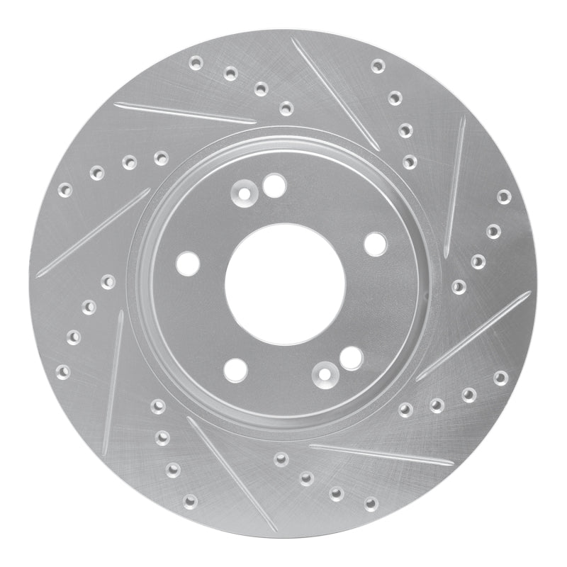 R1 Concepts R1 12-16 Kia SportAGE (USA/Canada) Front Right Drilled & Slotted Silver Brake Rotor