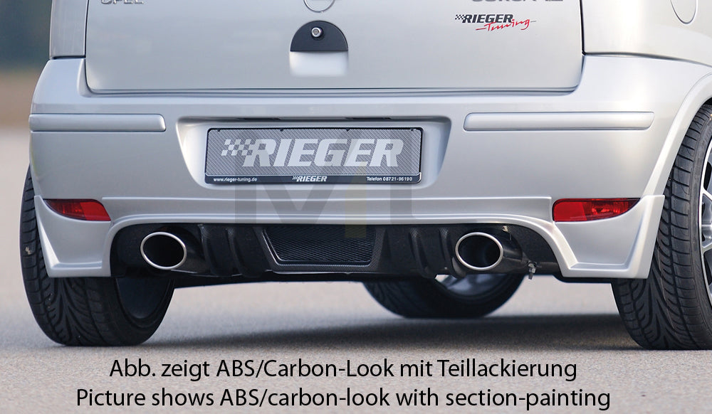 Rieger 00099336 Opel Corsa C Rear Diffuser for Tailpipe Left & Right - Carbon-Look