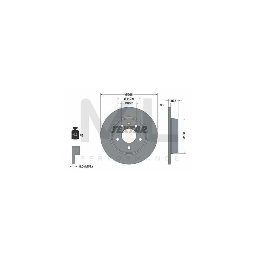 TEXTAR 92074300 Brake Disc Solid, without wheel hub, without wheel studs | Performance Parts Direct Car Parts