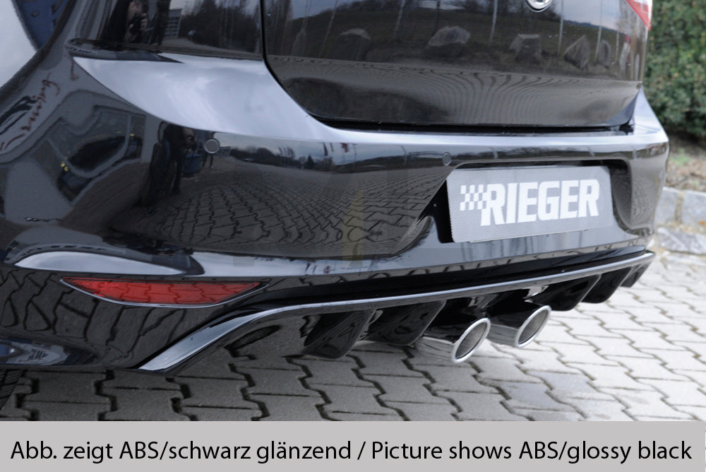 Rieger 00099283 VW Mk7-Line Golf R Rear Diffuser for Twin Tailpipe Centre - Carbon-Look