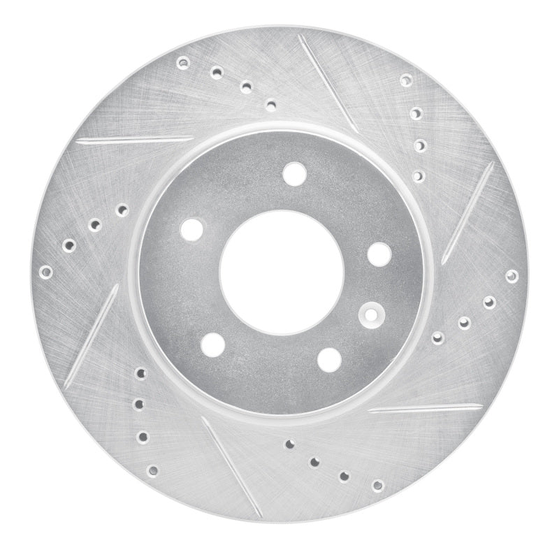 R1 Concepts R1 07-15 Chevrolet Equinox Front Right Drilled & Slotted Silver Brake Rotor