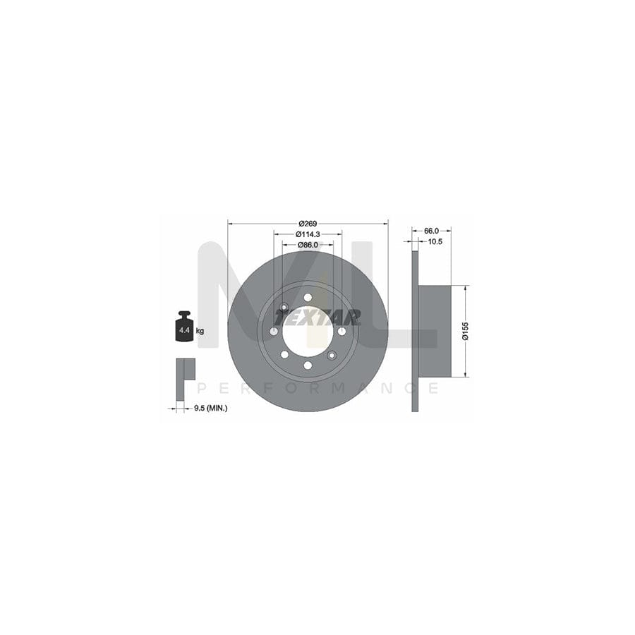 TEXTAR 92010000 Brake Disc Solid, without wheel hub, without wheel studs | Performance Parts Direct Car Parts