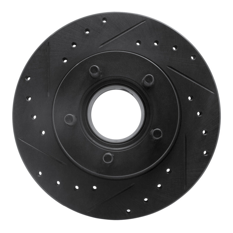 R1 Concepts R1 90-94 Ford Explorer Front Left Drilled & Slotted Black Brake Rotor