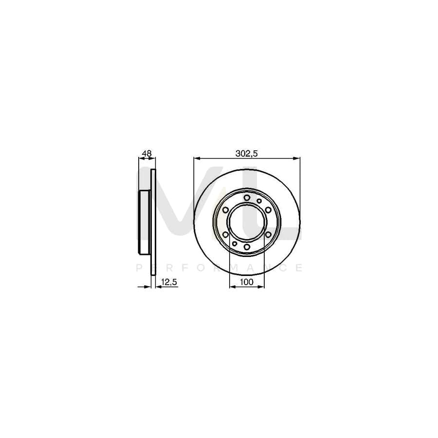 BOSCH 0 986 478 304 Brake Disc Solid, Oiled | Performance Parts Direct Car Parts