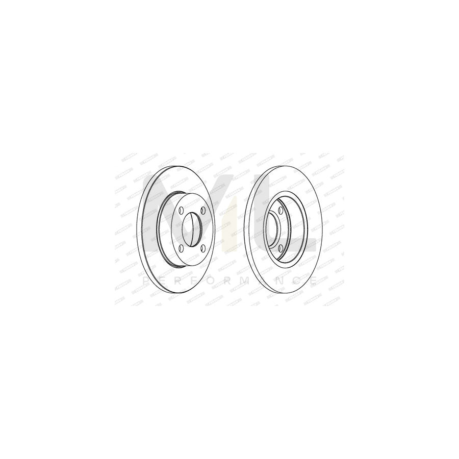 FERODO DDF263-1 Brake Disc Solid, with bolts/screws | Performance Parts Direct Car Parts