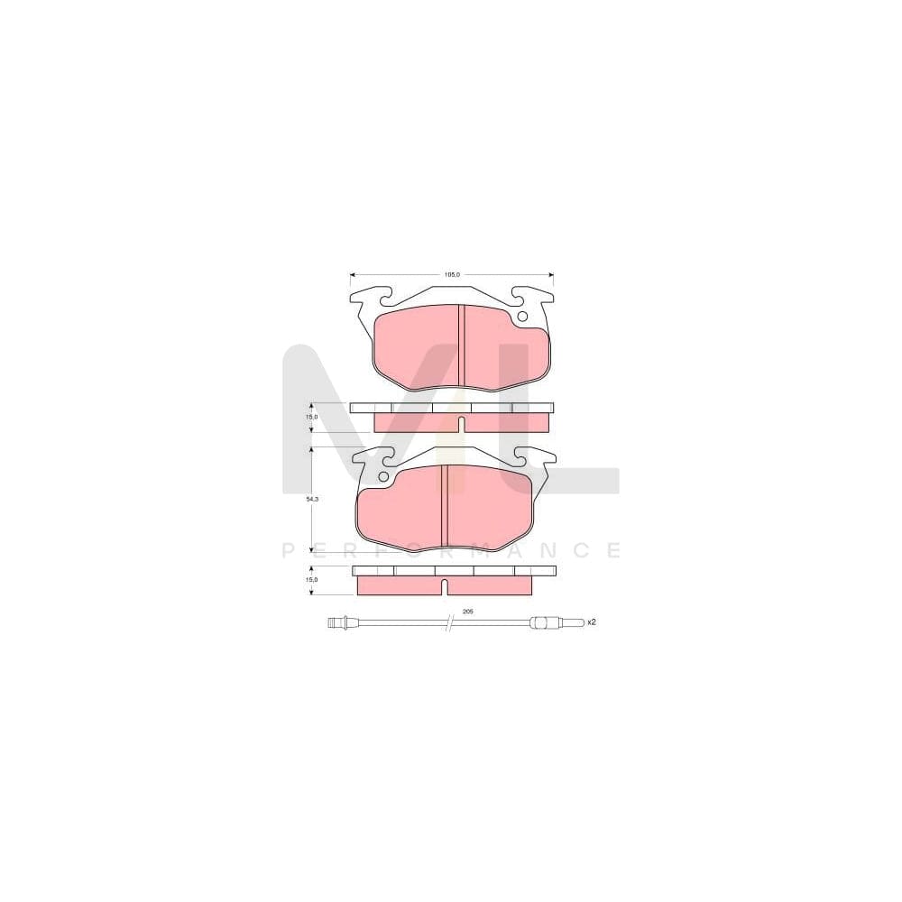 TRW Gdb1079 Brake Pad Set Incl. Wear Warning Contact | Performance Parts Direct Car Parts