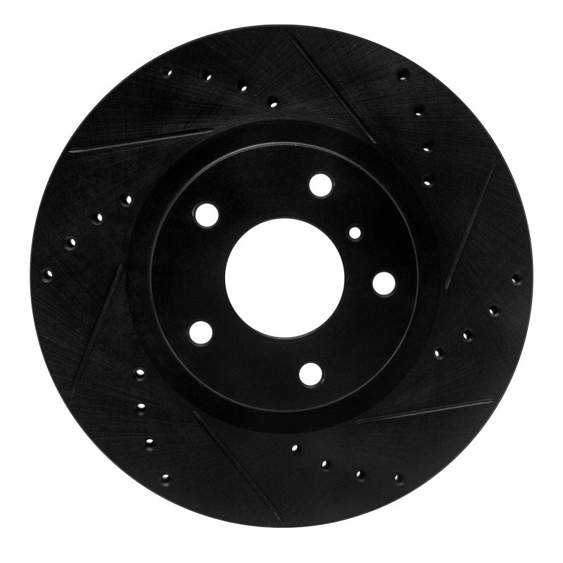R1 Concepts R1 03-05 Infiniti G35 Front Right Drilled & Slotted Black Brake Rotor
