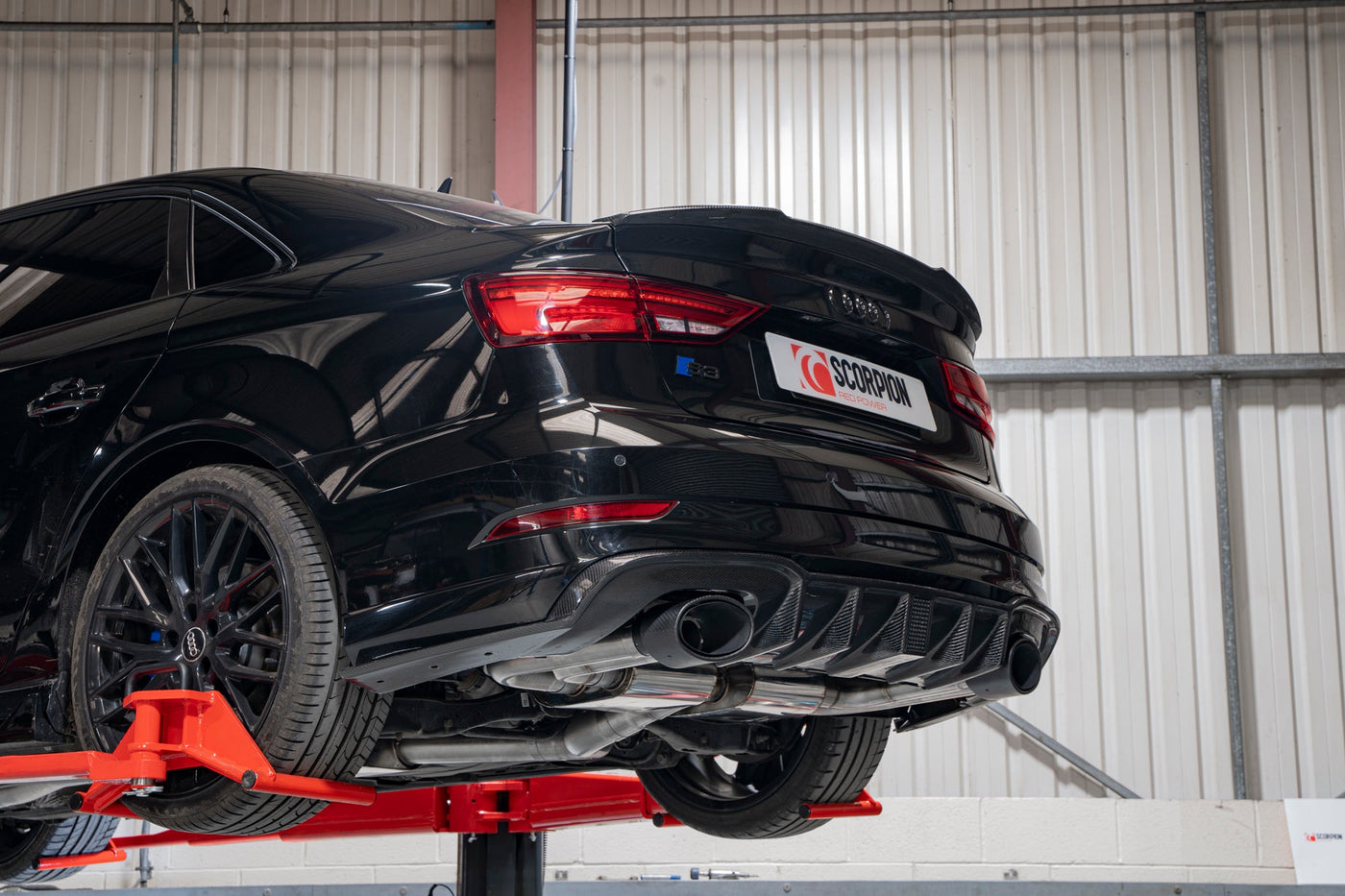 Scorpion SAU099CF Audi S3 8V Resonated Cat/Gpf-Back Exhaust System Without Valves