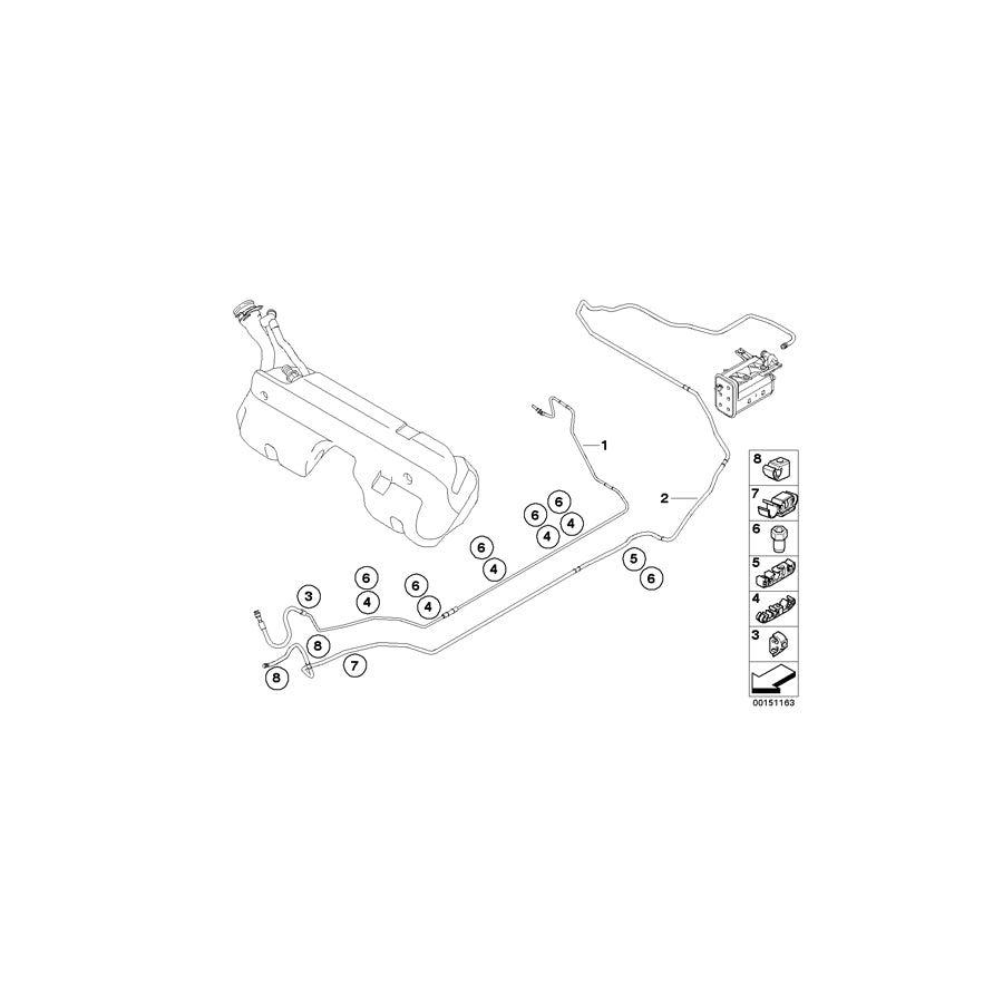 Genuine BMW 16127166718 E85 E86 Fuel Feed Line (Inc. Z4 M3.2) |