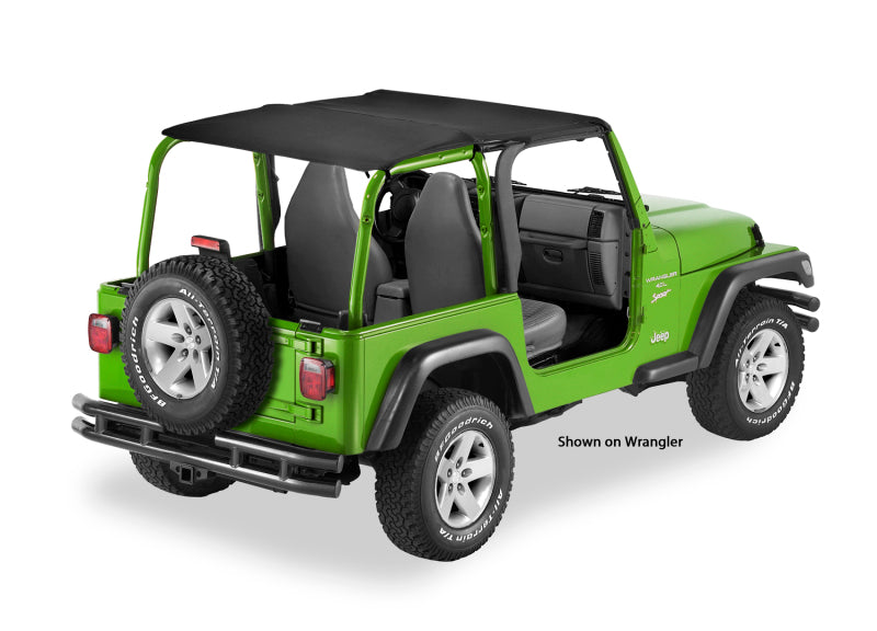 Bestop 04-06 Jeep Wrangler TJ Unlimited Header Safari Bikini (Black Diamond)