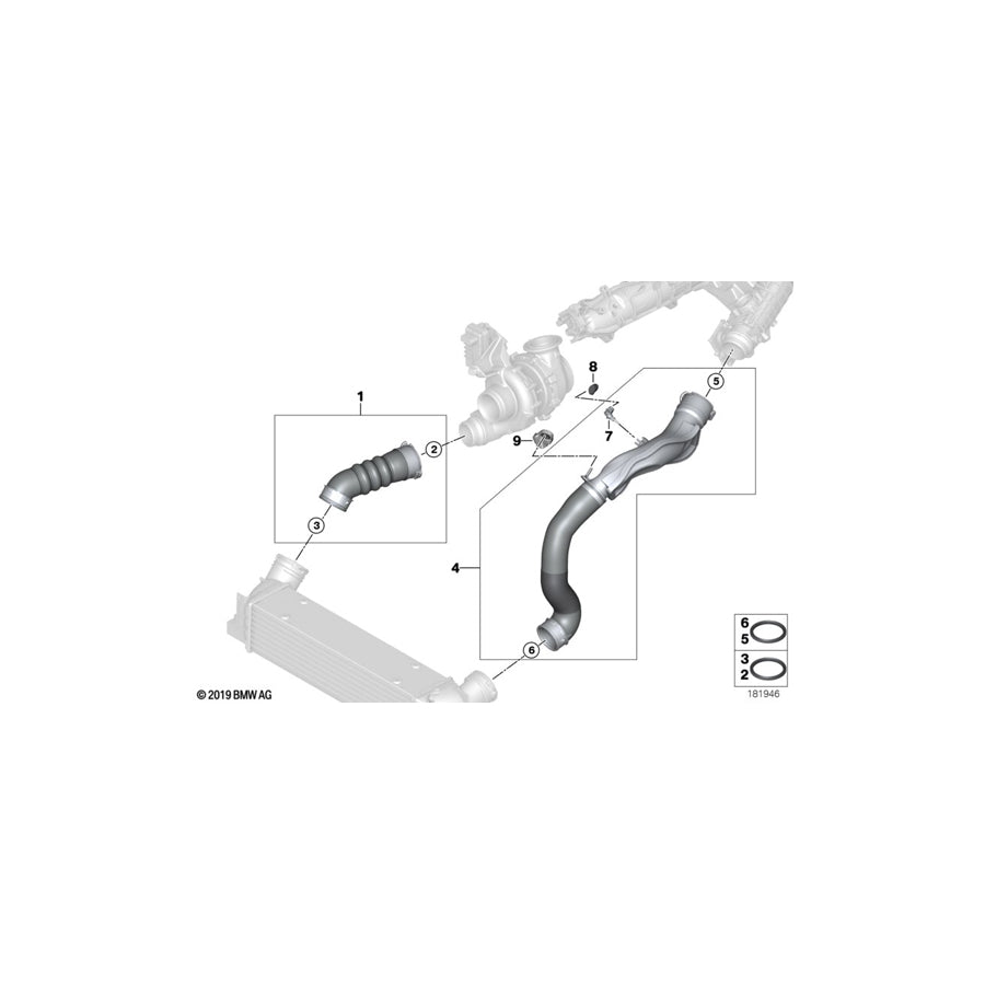 Genuine BMW 11617800143 E92 E91 Charge Air Line (Inc. 330d, 330xd & 325d) |