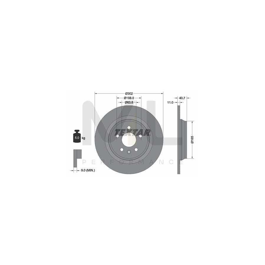 TEXTAR PRO 92162903 Brake Disc Solid, Coated, without wheel hub, without wheel studs | Performance Parts Direct Car Parts