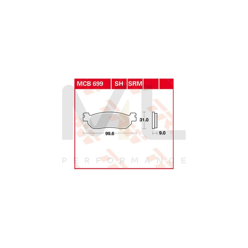 TRW Sinter Street Mcb699Sh Brake Pad Set | Performance Parts Direct Car Parts