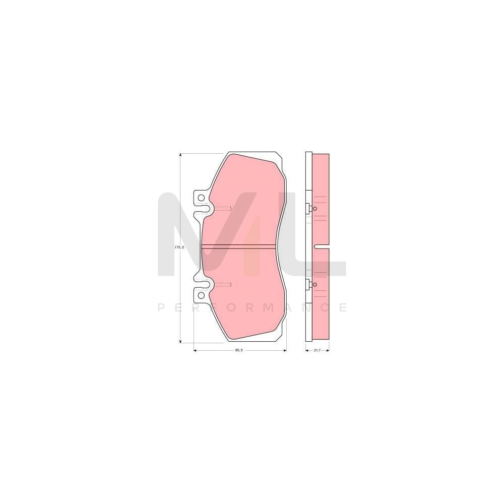 TRW Gdb481 Brake Pad Set Prepared For Wear Indicator | Performance Parts Direct Car Parts