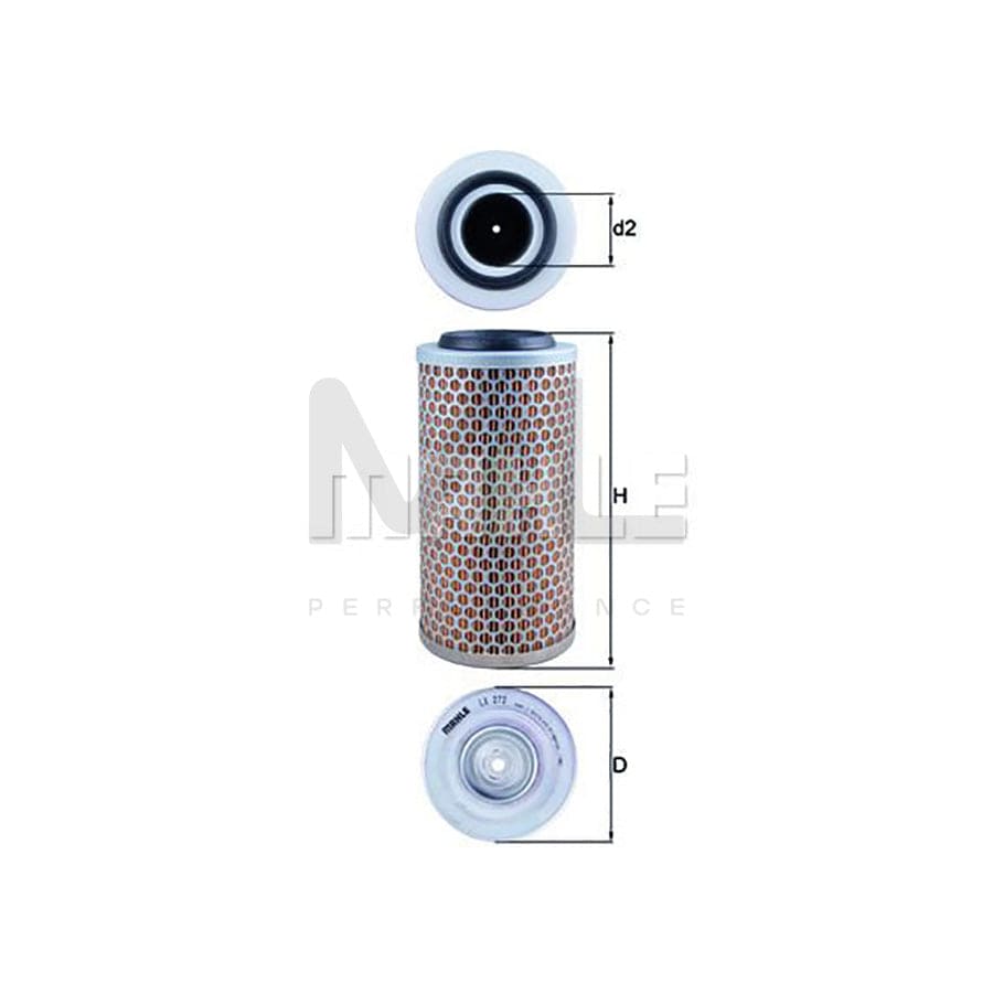 MAHLE ORIGINAL LX 272 Air Filter Filter Insert | Performance Parts DirectCar Parts