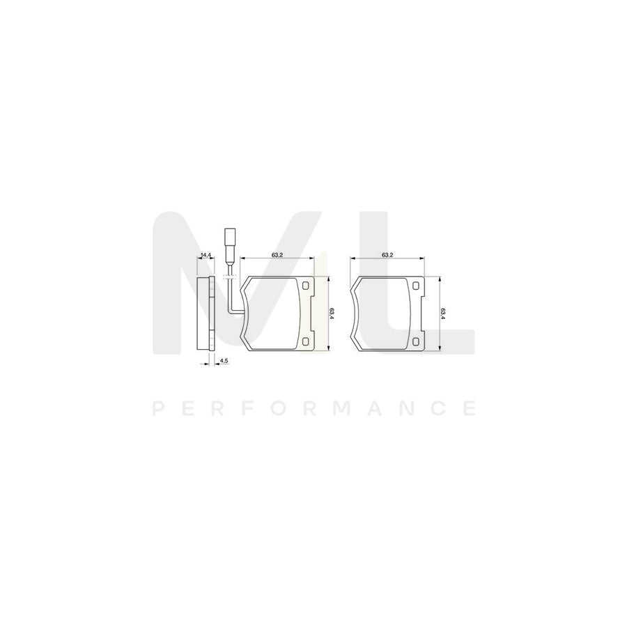 Bosch 0986424417 Brake Pad Set BP207 | Performance Parts Direct Car Parts