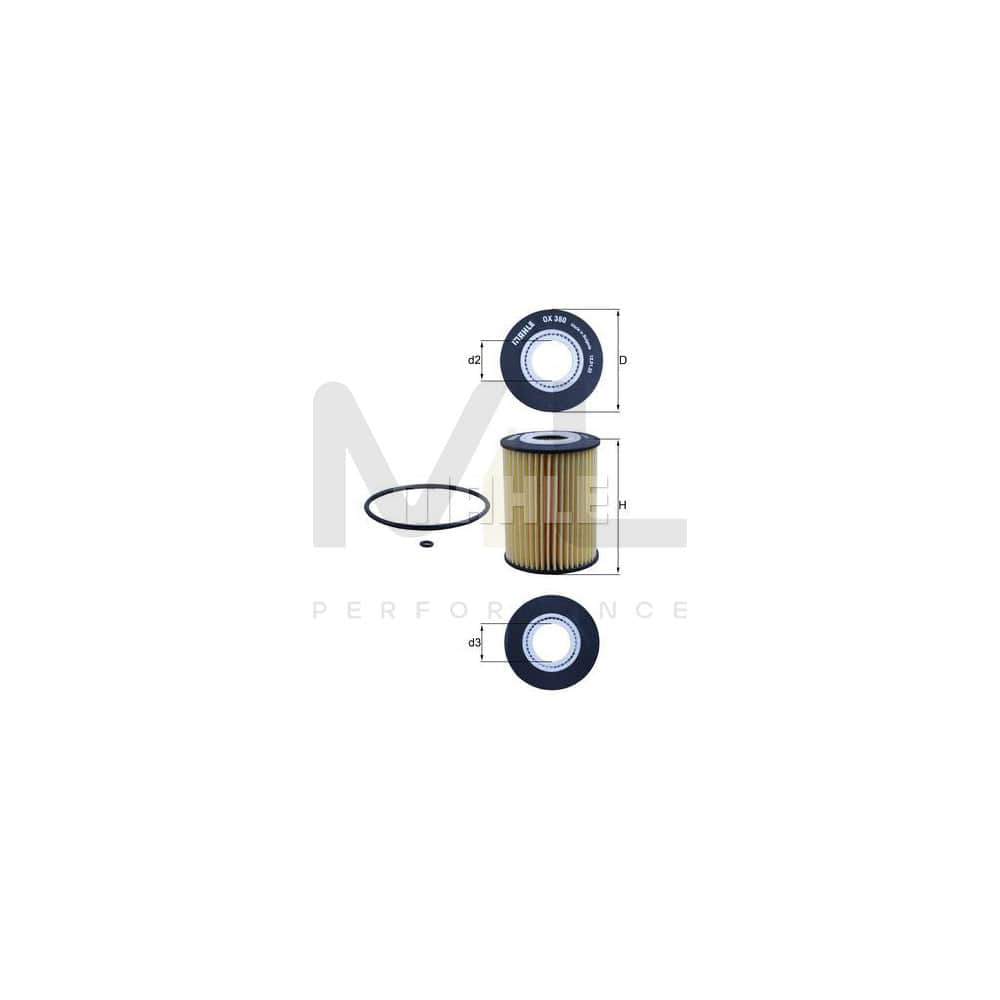 MAHLE ORIGINAL OX 380D Oil Filter Filter Insert | Performance Parts DirectCar Parts