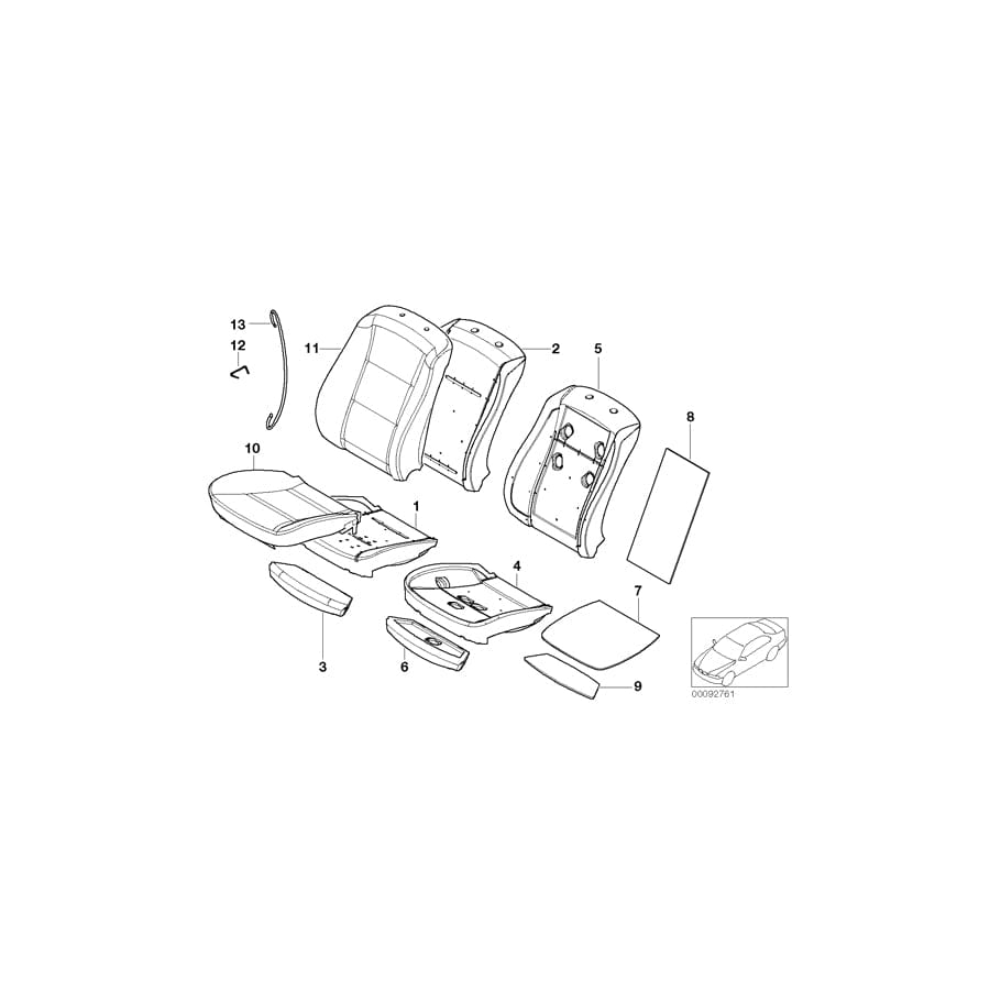 Genuine BMW 52107075371 E61 E60 Seat Upholstery (Inc. M5, 530xi & 535d) |