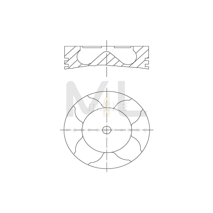 MAHLE ORIGINAL 007 PI 00163 002 Piston 79,9 mm, with piston ring carrier, without cooling duct | Performance Parts DirectCar Parts