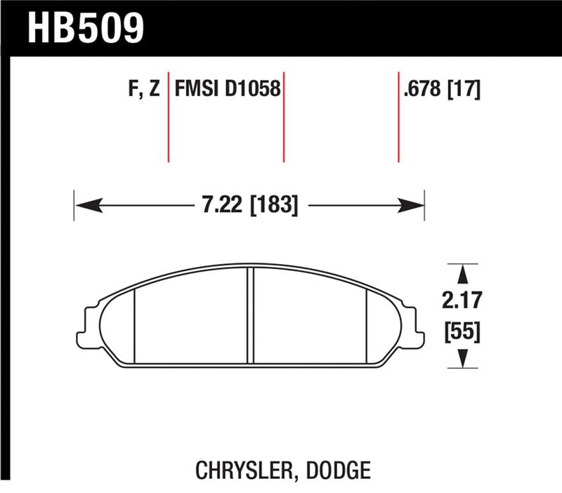 Hawk Performance Hawk 05 Chrysler 300C w/ Perf. and HD Suspension HPS Street Front Brake Pads