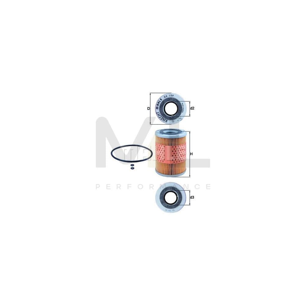 MAHLE ORIGINAL OX 159D Oil Filter Filter Insert | Performance Parts DirectCar Parts