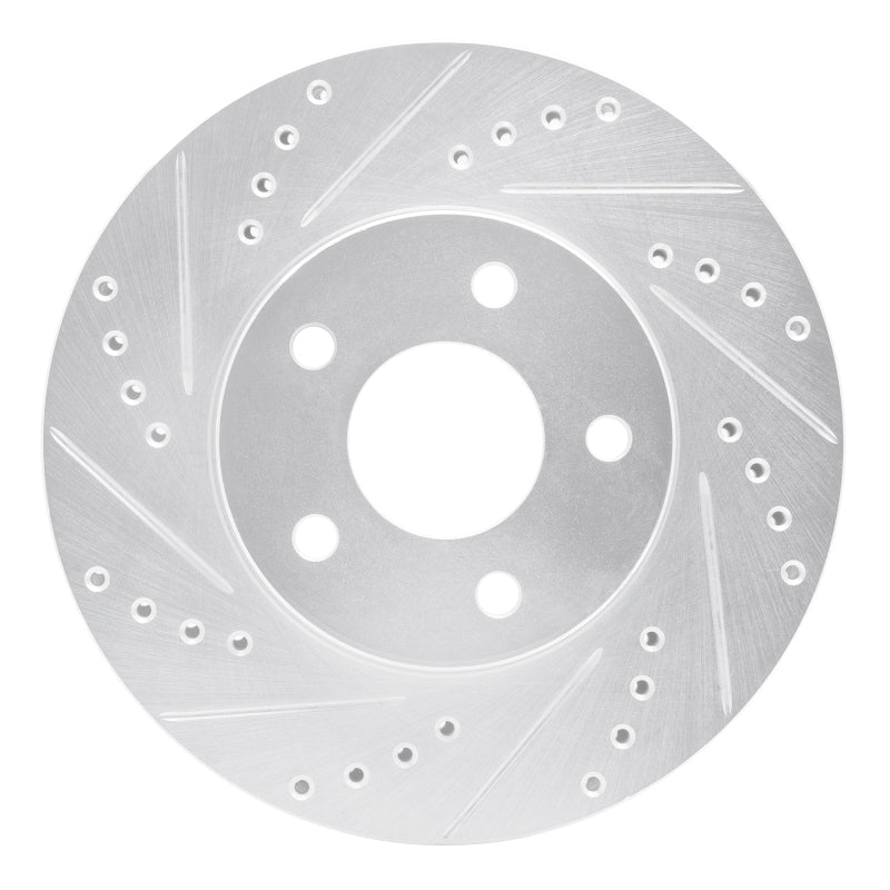 R1 Concepts R1 07-10 Chevrolet COBALT Front Left Drilled & Slotted Silver Brake Rotor