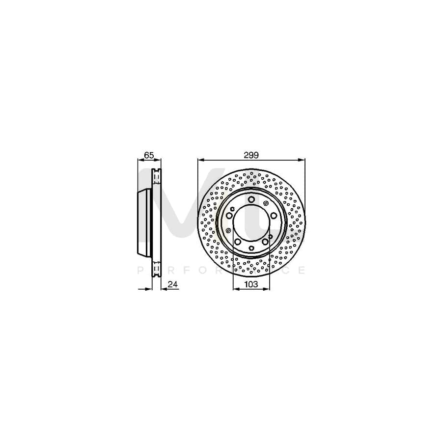 BOSCH 0 986 478 595 Brake Disc for PORSCHE 911 Perforated, Vented, Coated | Performance Parts Direct Car Parts