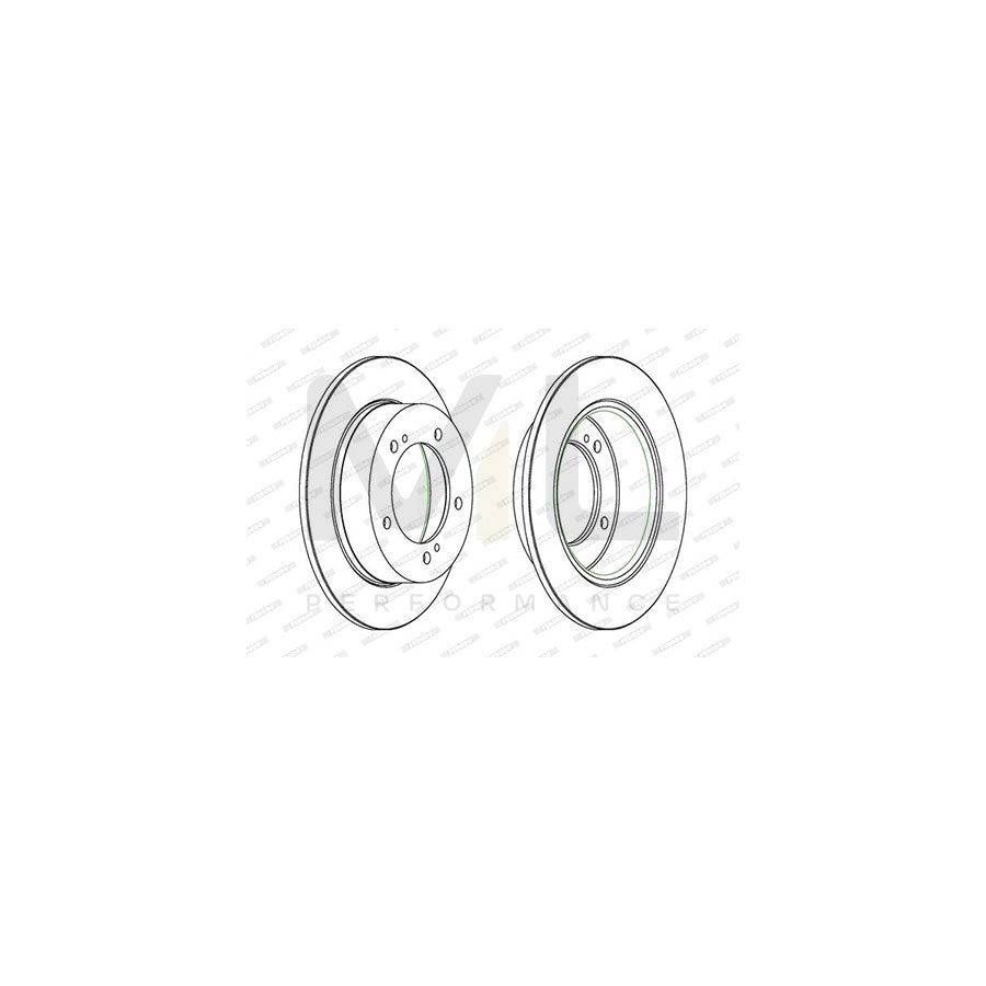 FERODO PREMIER DDF233 Brake Disc Solid, without bolts/screws | Performance Parts Direct Car Parts