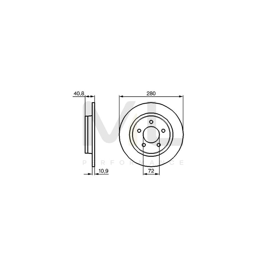 BOSCH 0 986 479 181 Brake Disc Solid, Oiled | Performance Parts Direct Car Parts