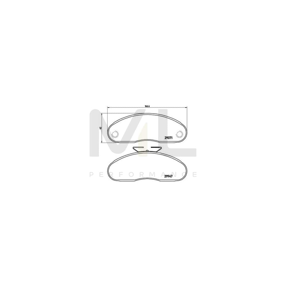 Brembo P B7 001 Brake Pad Set Excl. Wear Warning Contact