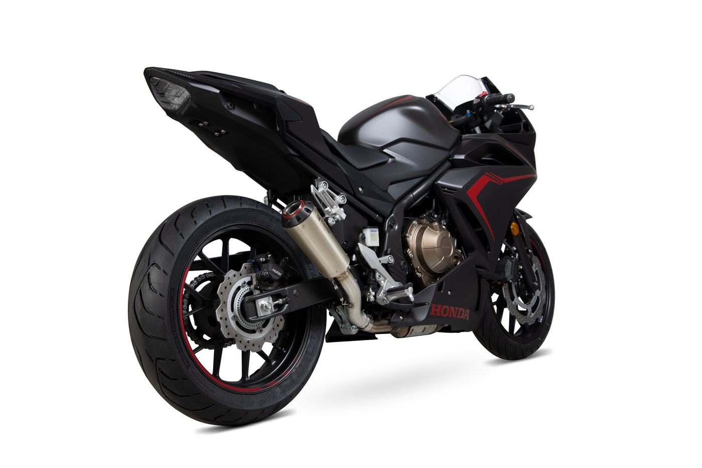 Scorpion PHA186TEO Honda CBR500 R Red Power Slip-On Exhaust - Titanium Sleeve