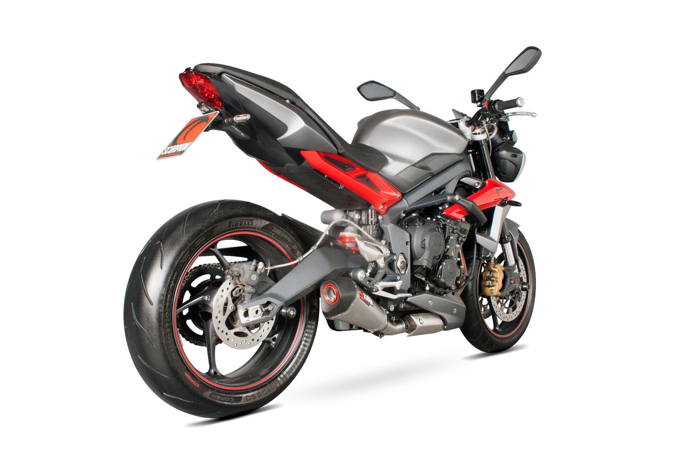 Scorpion RTR79SEO Triumph Serket Taper Slip-On - Brushed Stainless Steel Sleeve (Street Triple 675 / Street Triple 675 R) | UK
