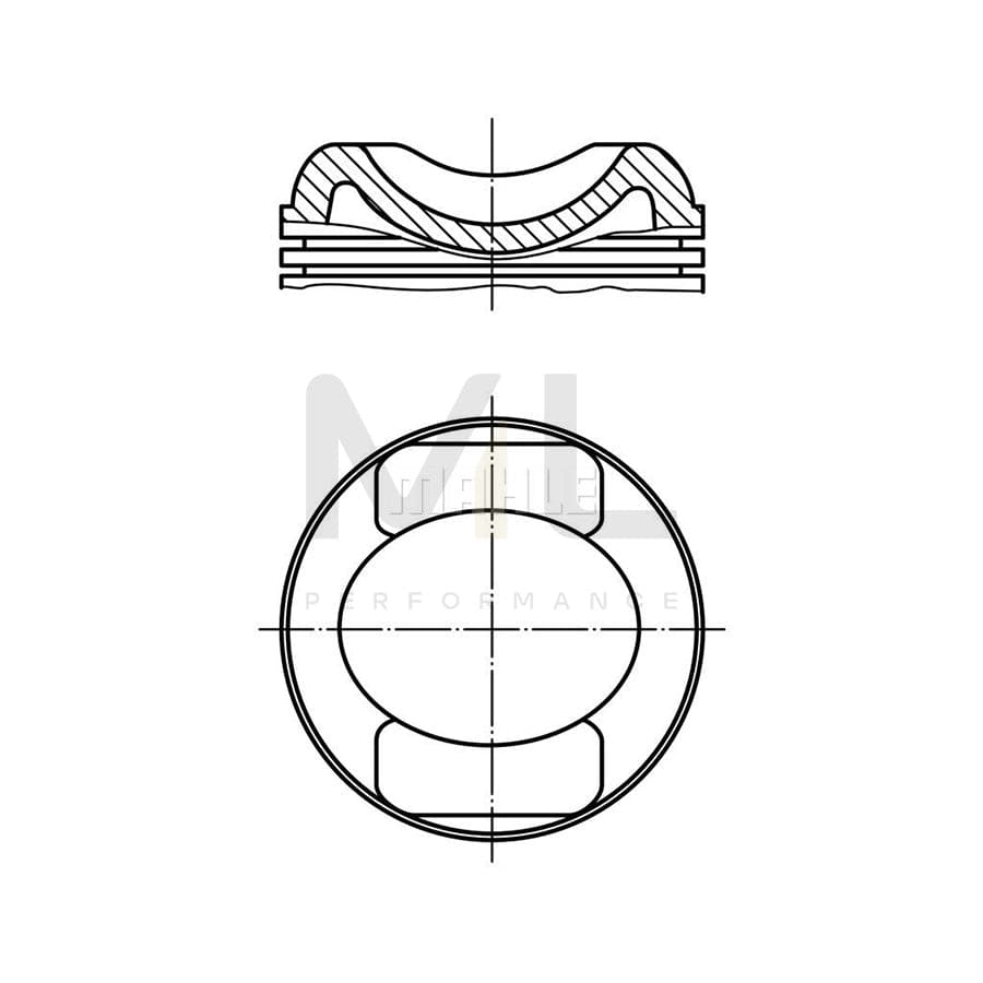 MAHLE ORIGINAL 503 99 00 Piston for PORSCHE 911 100,0 mm, without cooling duct | Performance Parts DirectCar Parts