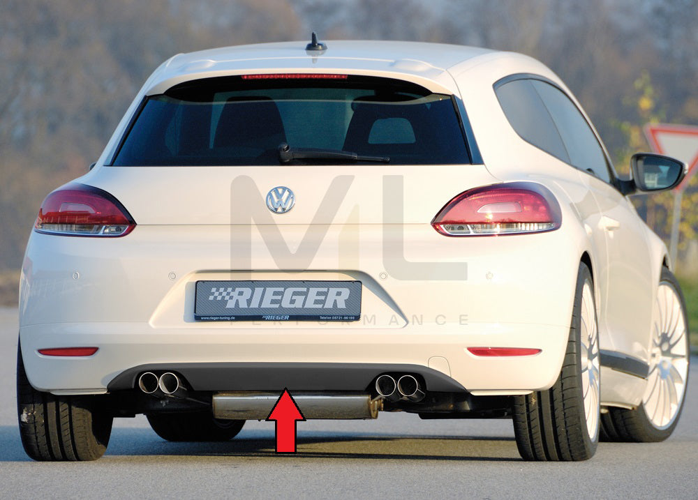Rieger 00014107 VW 13 Mk3 Scirocco Rear Diffuser for Twin Tailpipe Left & Right - Matte Black