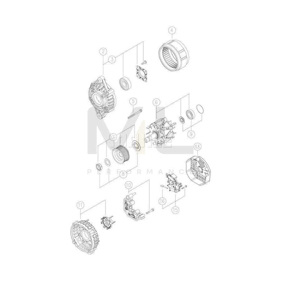 MAHLE ORIGINAL MG 715 Alternator 14V, 75A | Performance Parts DirectCar Parts