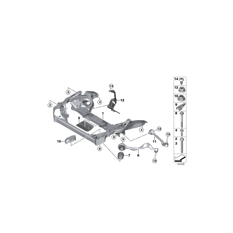 Genuine BMW 31102283577 E90 E92 Wishbone, Left (Inc. M & M3)