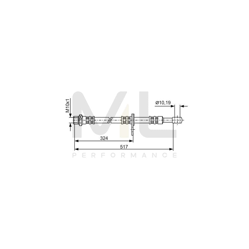 BOSCH 1 987 481 139 Brake Hose 500mm, M10x1 | Performance Parts Direct Car Parts