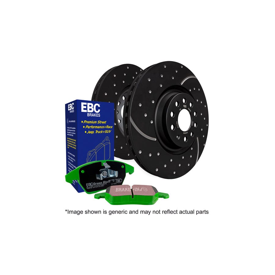 EBC PD11KF745 Dodge Jeep Greenstuff Front Brake Pad & GD Disc Kit - ATE Caliper (Inc. Durango & Grand Cherokee)