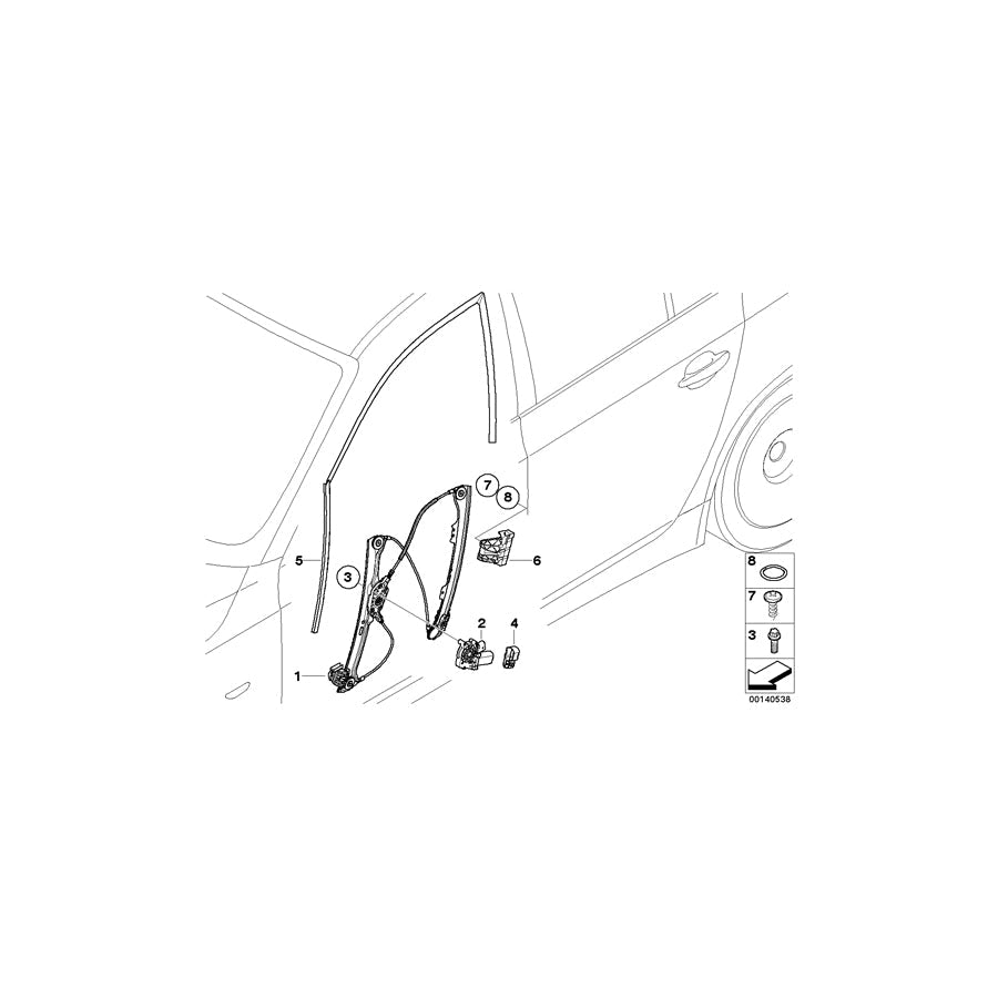 Genuine BMW 51337184388 E61 E60 Clamping Bracket, Front Right (Inc. 520i, 535i & 525xi)