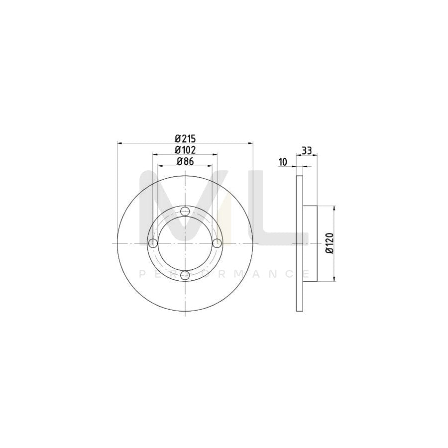 TEXTAR 92102700 Brake Disc for DAEWOO Tico Solid, without wheel hub, without wheel studs | Performance Parts Direct Car Parts