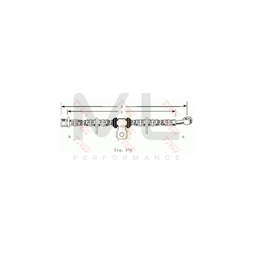 TRW PHD190 Brake Hose for HONDA PRELUDE 668mm, M10x1 | Performance Parts Direct Car Parts