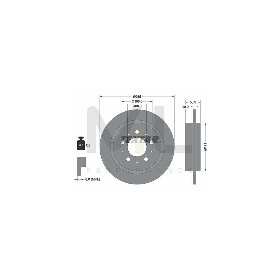 TEXTAR 92051400 Brake Disc Solid, without wheel hub, without wheel studs | Performance Parts Direct Car Parts
