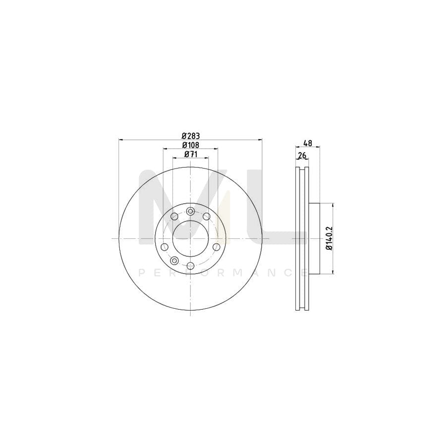 TEXTAR 92064500 Brake Disc Externally Vented, without wheel hub, without wheel studs | Performance Parts Direct Car Parts